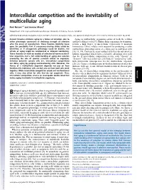 Intercellular Competition and the Inevitability of Multicellular Aging