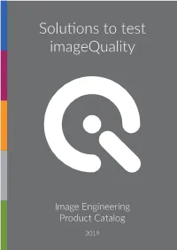 Solutions to Test Imagequality