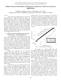 Studies of Linear and Nonlinear Photoelectric Emission for Advanced Accelerator Applications