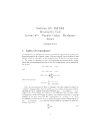 Vigen`Ere Cipher – Friedman's Attack