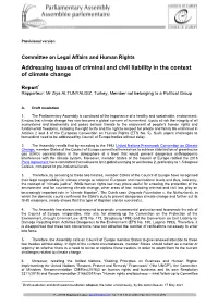 Addressing Issues of Criminal and Civil Liability in the Context of Climate Change