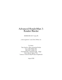 Advanced Renderman 3: Render Harder