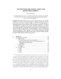 Army and Renewable Energy
