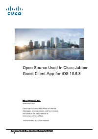 Cisco Jabber Guest Client App for Ios 10.6.8 Licensing Document