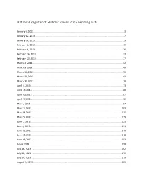 National Register of Historic Places 2013 Pending Lists