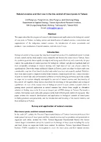Natural Enemies and Their Use in the Bio-Control of Insect Pests in Taiwan