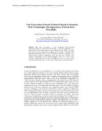 New Generation of Social Networks Based on Semantic Web Technologies: the Importance of Social Data Portability