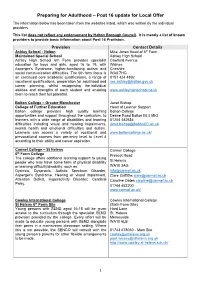 Post 16 Provision Update for Local Offer