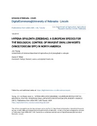 A European Species for the Biological Control of Invasive Swallow-Worts (Vincetoxicum Spp.) in North America