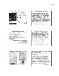 James Joyce's Dubliners Composition of the Stories