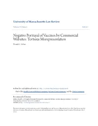 Negative Portrayal of Vaccines by Commercial Websites: Tortious Misrepresentation Donald C