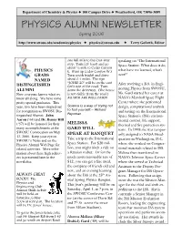 PHYSICS ALUMNI NEWSLETTER Spring 2006