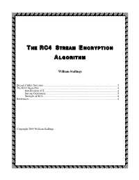 The Rc4 Stream Encryption Algorithm