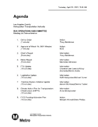 BUS OPERATIONS SUBCOMMITTEE Meeting Via Teleconference