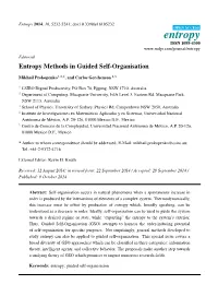 Entropy Methods in Guided Self-Organisation