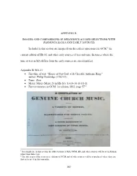 Images and Comparisons of Melodious Accord Selections with Harmonia Sacra and Early Sources