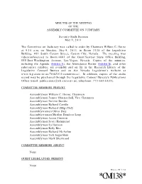Minutes of the Meeting of the Assembly Committee on Judiciary