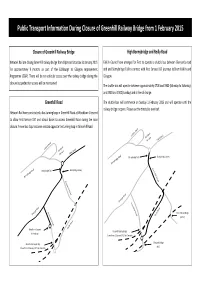 Public Transport Informaɵon During Closure of Greenhill Railway Bridge from 1 February 2015
