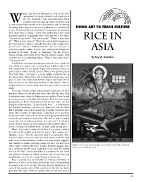 Using Art to Teach Culture: Rice in Asia
