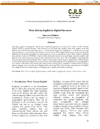 West African English in Digital Discourse