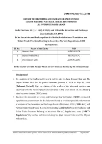 166 /2021 Before the Securities And