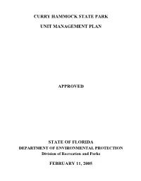 2005 Curry Hammock State Park Approved Plan.Pdf