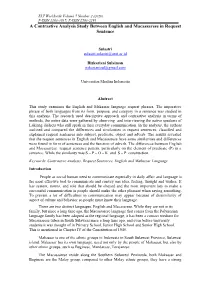 A Contrastive Analysis Study Between English and Macassarese in Request Sentence