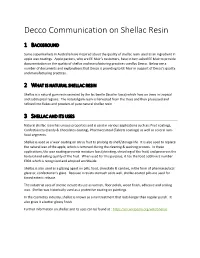 Decco Communication on Shellac Resin