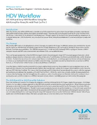 HDV Workflow