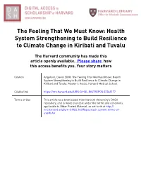 Health System Strengthening to Build Resilience to Climate Change in Kiribati and Tuvalu