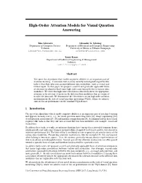 High-Order Attention Models for Visual Question Answering