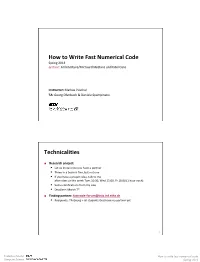 How to Write Fast Numerical Code Spring 2013 Lecture: Architecture/Microarchitecture and Intel Core