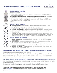 Injecting with a Vial and Syringe | Lantus (Insulin Glargine Injection)