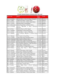 IPL 2021 Schedule
