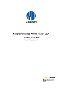 Nabors Industries Annual Report 2021
