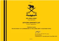 OFFICERS SENIORITY LIST As at 01St January 2017