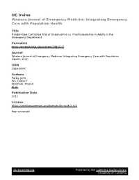 Randomized Controlled Trial of Ondansetron Vs. Prochlorperazine in Adults in the Emergency Department