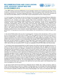 Recommendations and Conclusions from December 2019 Meeting