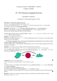 The Riemann Mapping Theorem