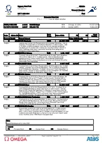 Extended Start List 拡張スタートリスト / Liste De Départ Détaillée