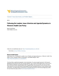 Issue Attention and Agenda Dynamics in Women's Health Care Policy