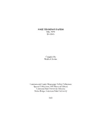 JOSIE THOMPSON PAPERS Mss