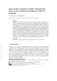 Logic Graphs: Complete, Semantic-Oriented and Easy to Learn Visualization Method for OWL DL Language