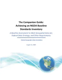 NGDA Baseline Standards Inventory Companion Guide