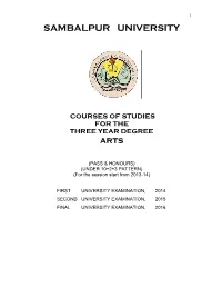 SAMBALPUR UNIVERSITY Arts