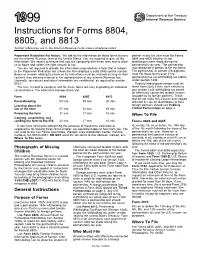1999 Instructions for 8804