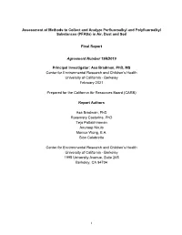 Assessment of Methods to Collect and Analyze Perfluoroalkyl and Polyfluoroalkyl Substances in Air, Dust and Soil