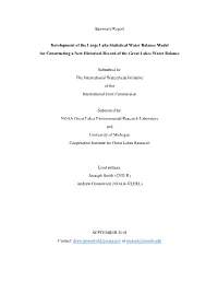 Development of the Large Lake Statistical Water Balance Model for Constructing a New Historical Record of the Great Lakes Water Balance