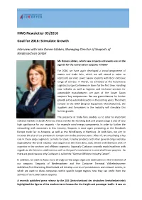 HWG Newsletter 03/2016 Goal for 2016: Stimulate Growth