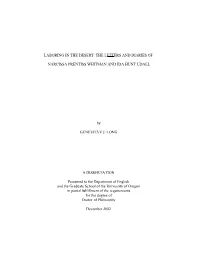 LABORING in the DESERT: the LETTERS and DIARIES of NARCISSA PRENTISS WHITMAN and IDA HUNT UDALL by GENEVIEVE J. LONG a DISSERTAT